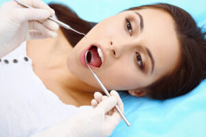 woman at dental exam